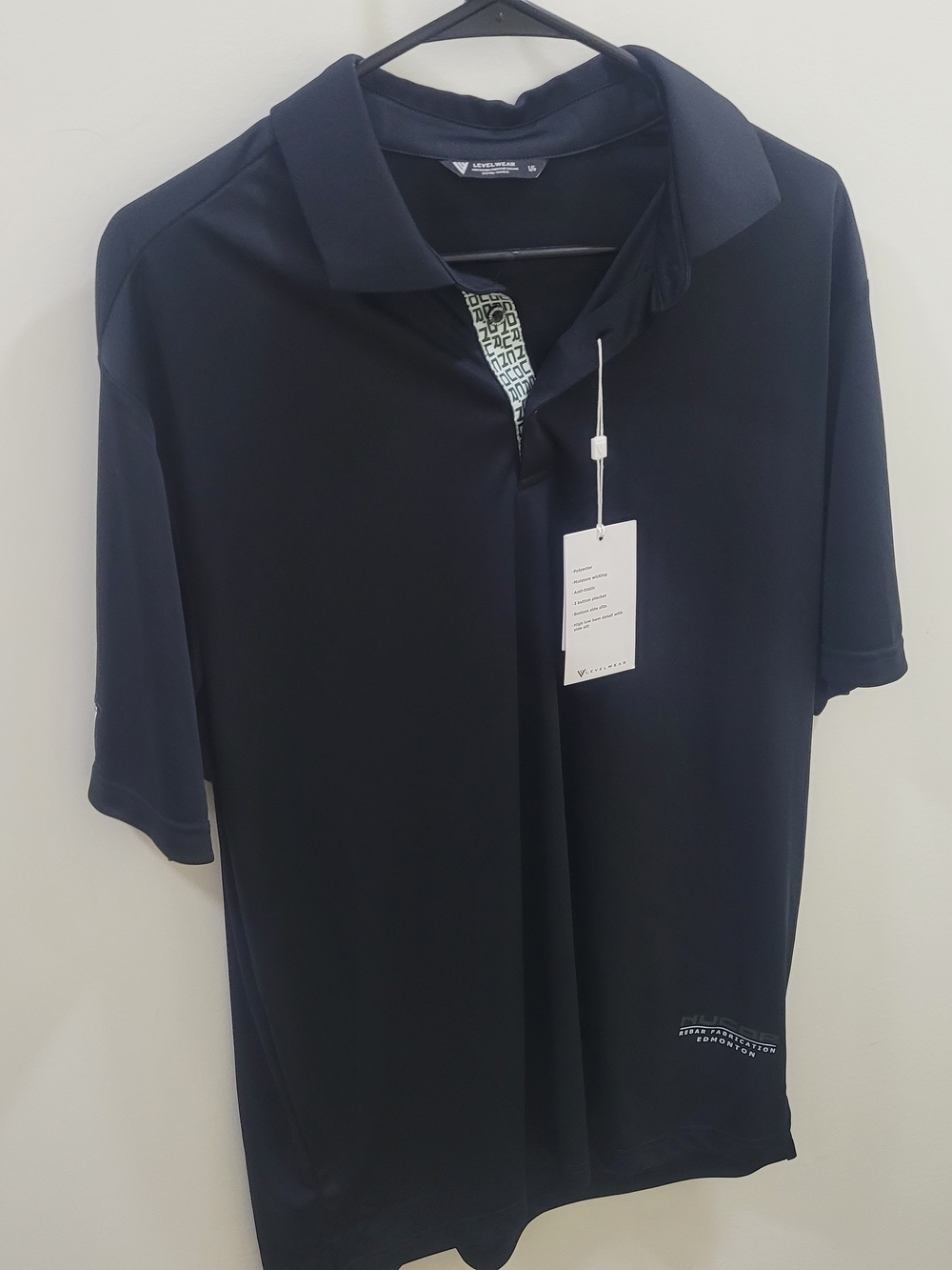 Men's Performance Polo with Printed Inner Placket For Golf Activewear NWT sz L